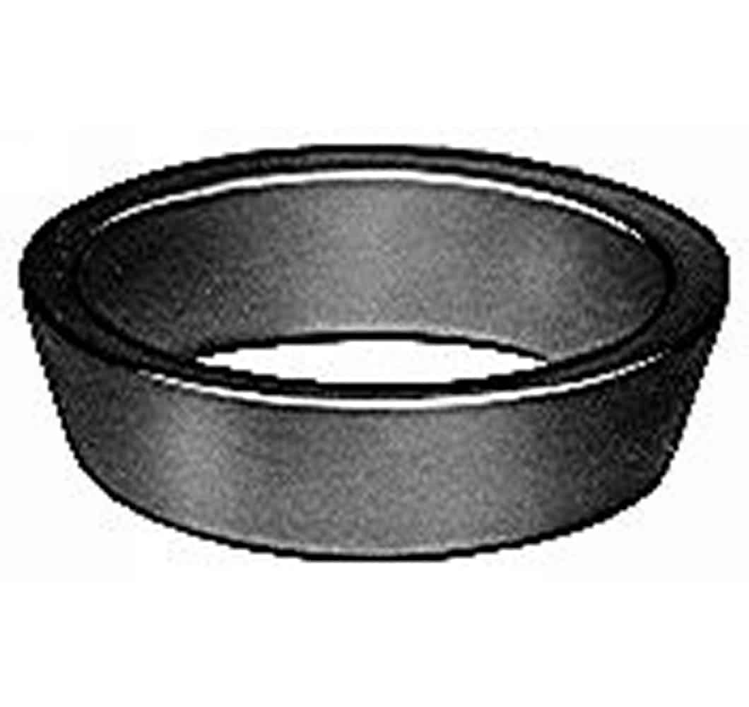 Round metal baking pan (cake pan) with shallow sides, viewed from above/side.