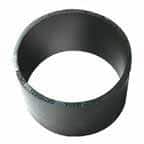 Black metal circular ring viewed at an angle, showing the hollow center. (hoop-shaped metal ring)