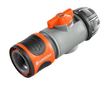 Gardena adjustable hose nozzle with orange trigger and gray body, for garden watering