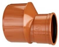 Orange PVC pipe adapter fitting with a rubber gasket visible on the open end, used for joining pipes in plumbing or irrigation.