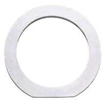 White circular ring with a flat bottom edge