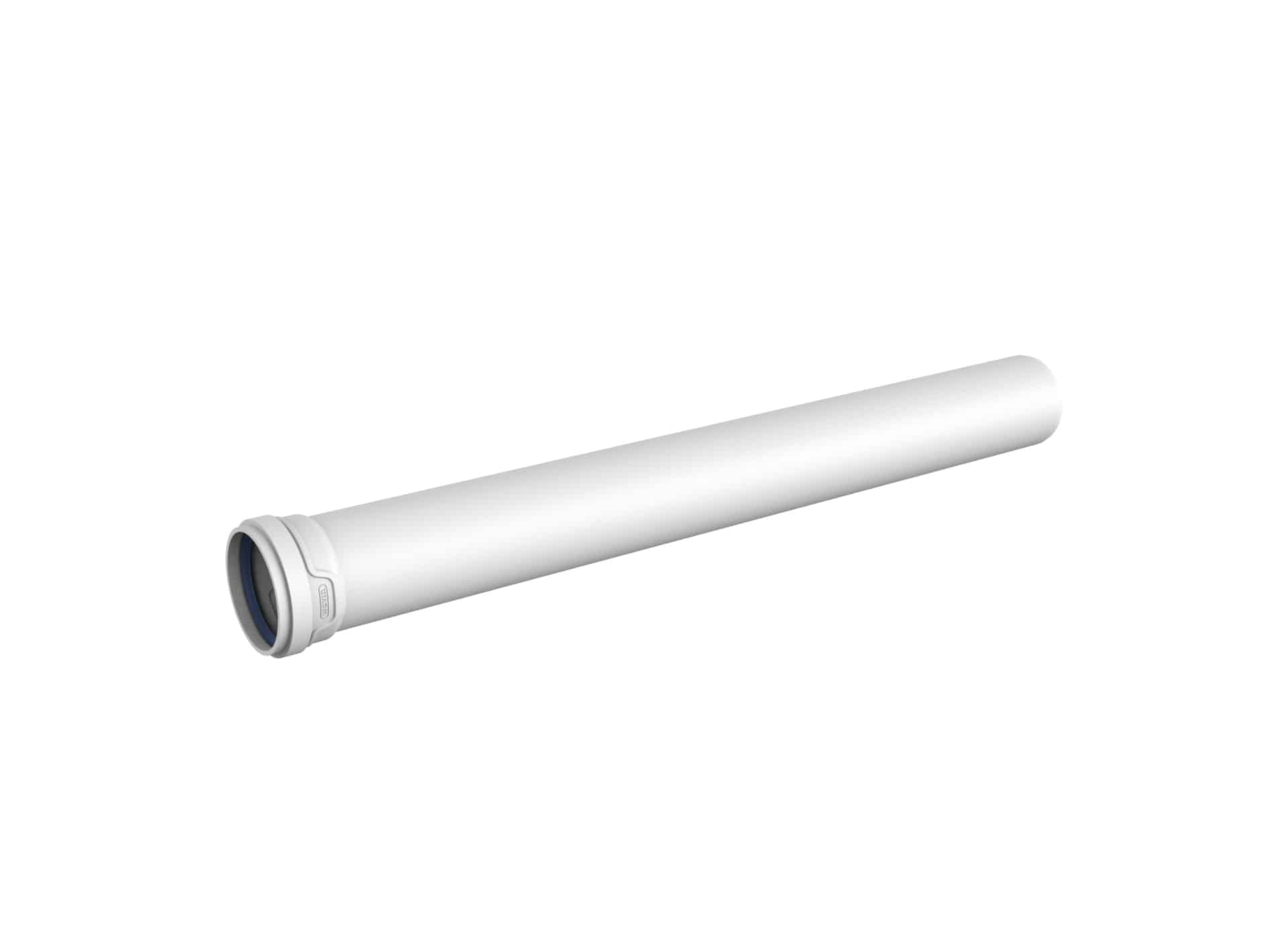 White plastic cylindrical water filter cartridge with a blue gasket, angled across the frame.