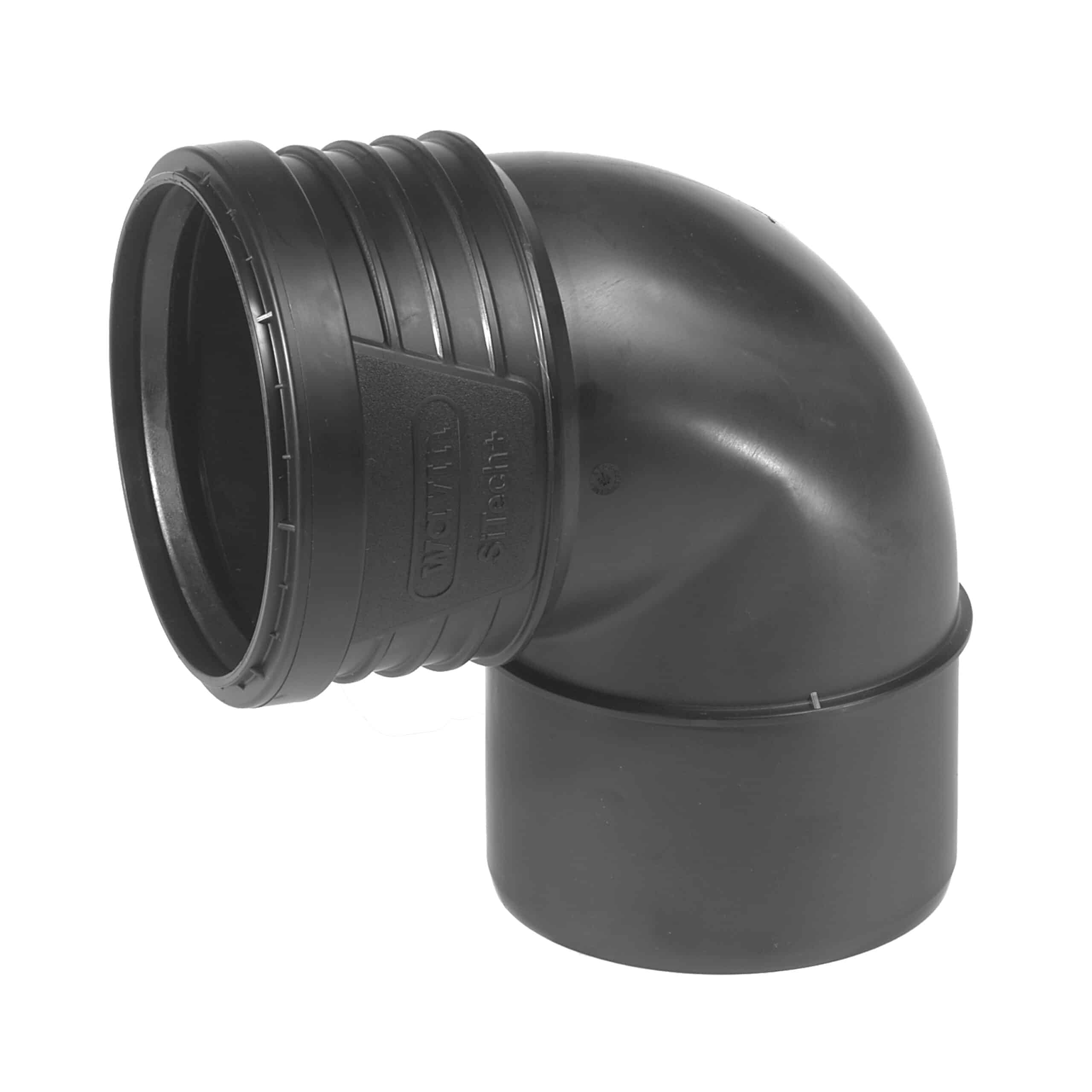 Close-up of a black plastic camera lens hood attached to a lens against a white background.
