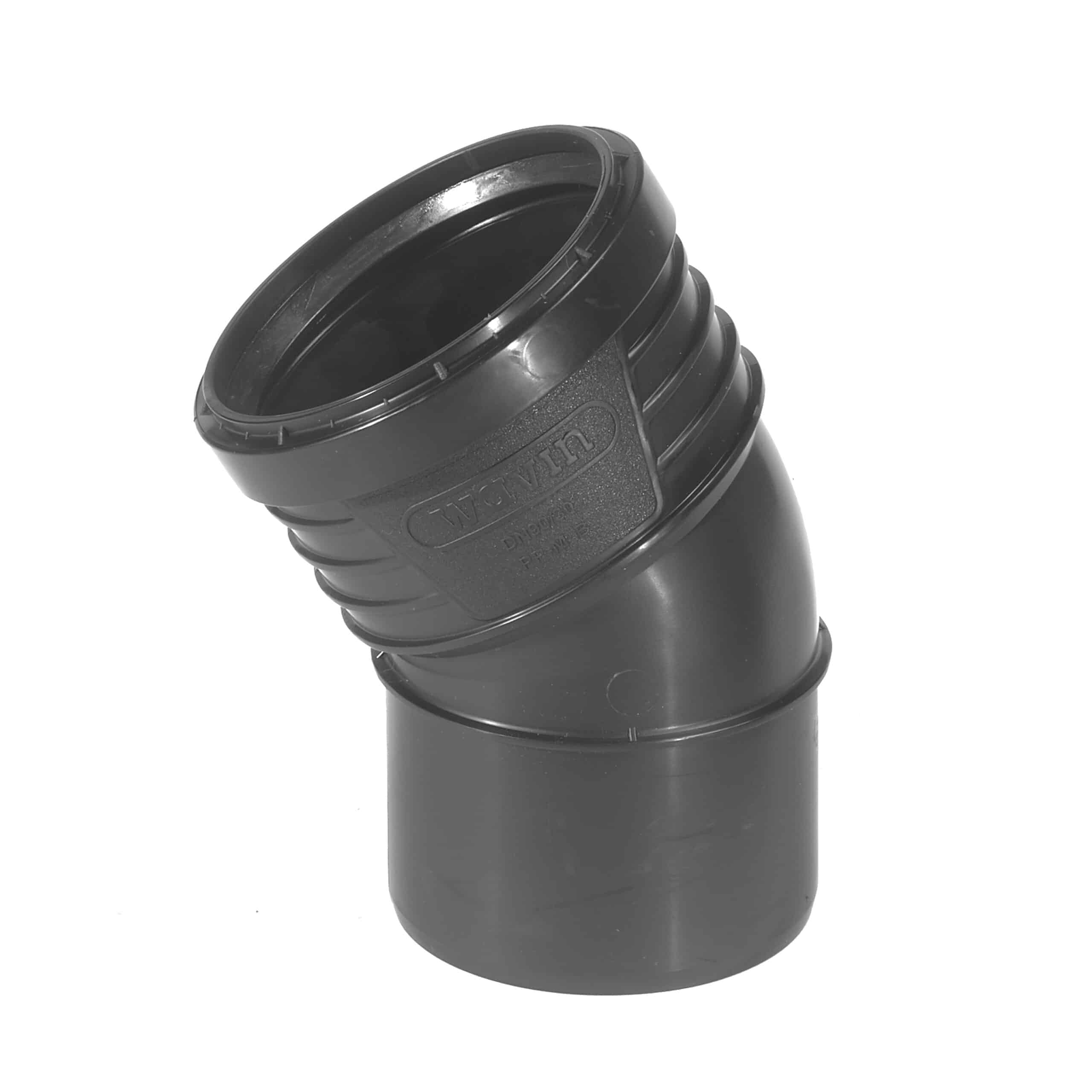 Close-up of a black camera lens adapter with ribbed grip and circular mounting ring, photographed at an angle to show the inner lip.
