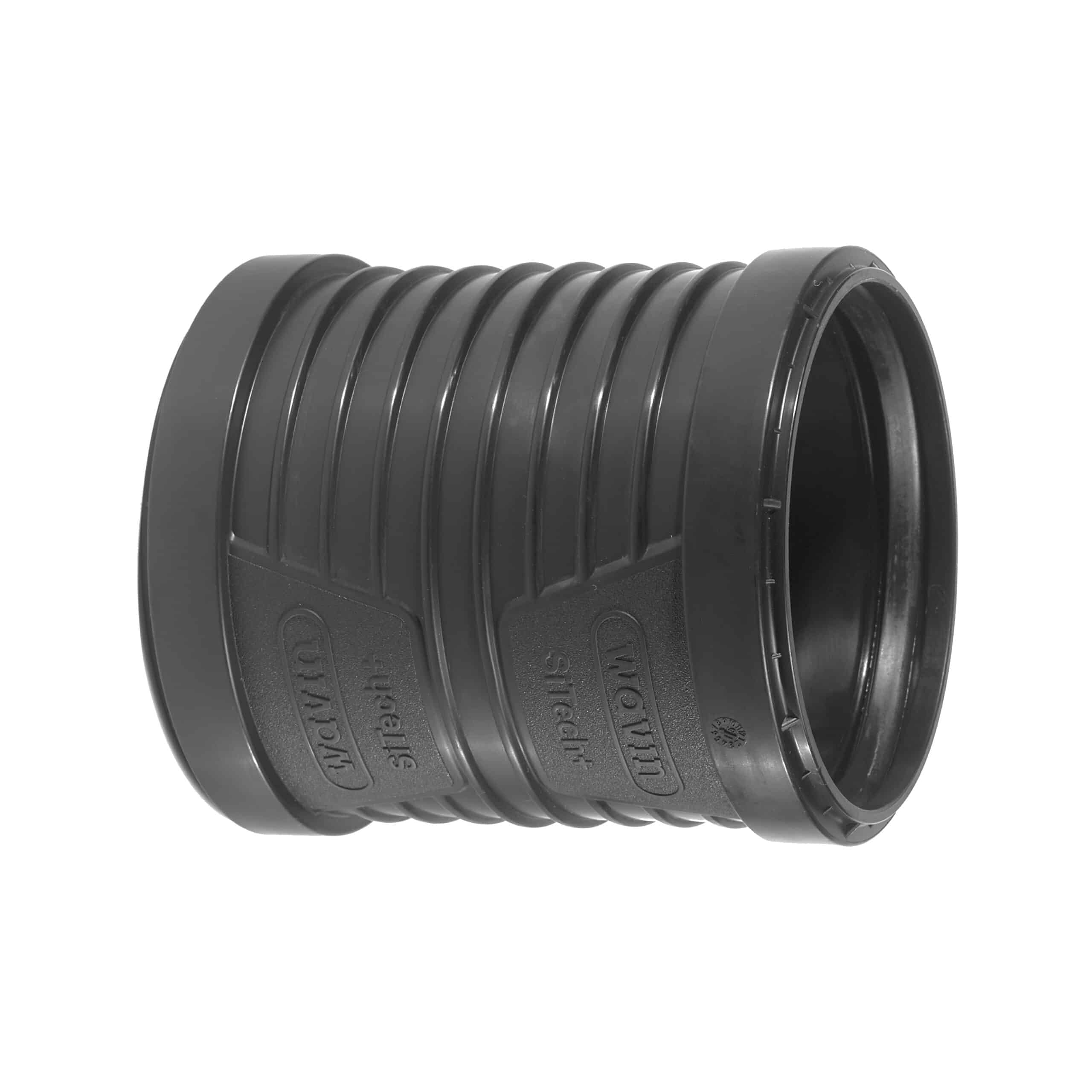 Close-up of a black, ridged camera lens barrel taken from the side