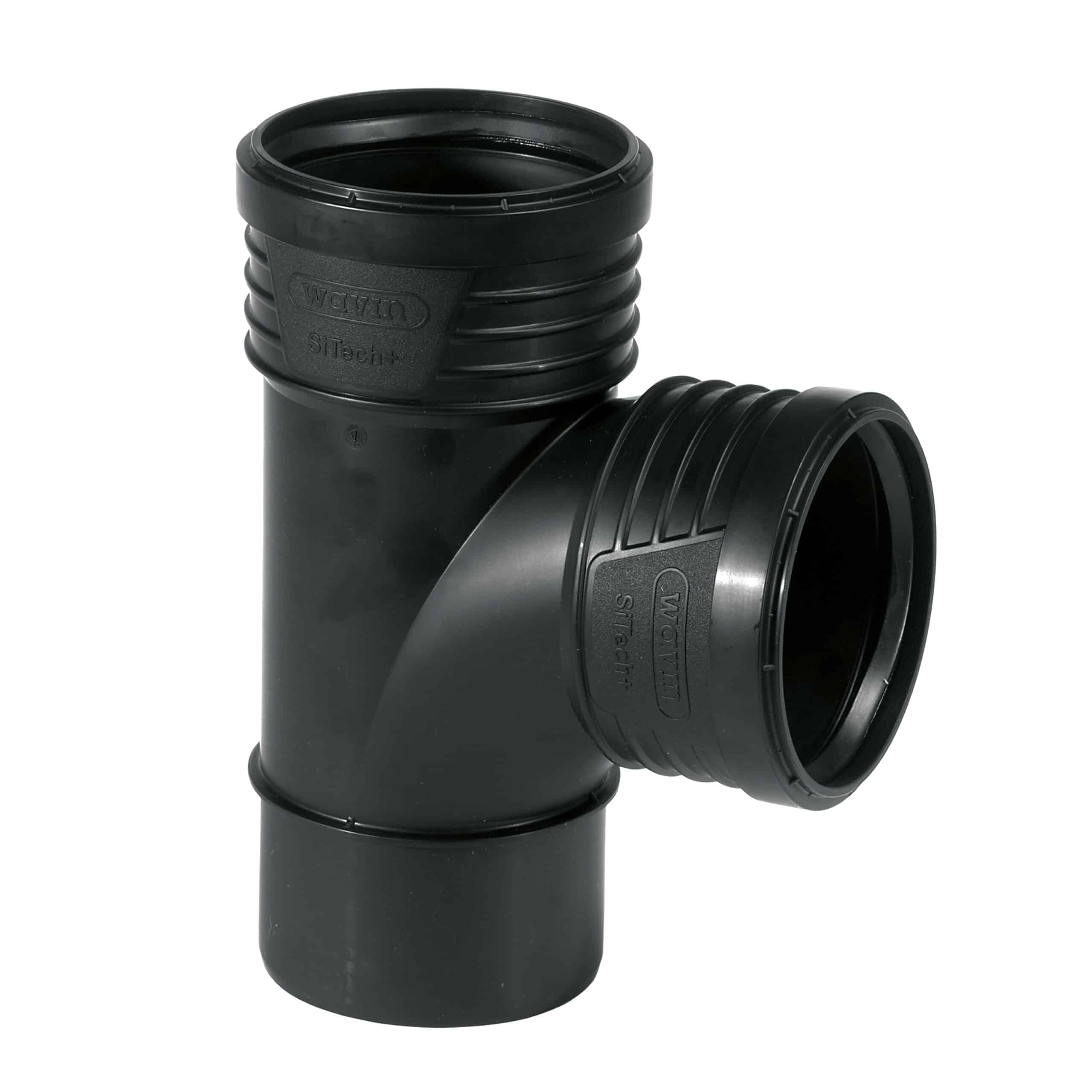 Close-up of a black plastic camera lens adapter with a textured, ribbed ring and curved hood section.