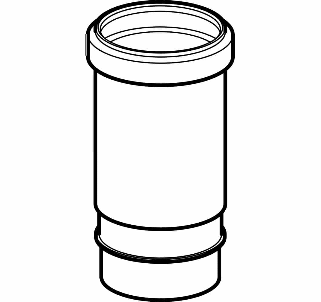 Tall cylindrical container with a screw-on cap, drawn in bold black outline (empty bottle or jar).