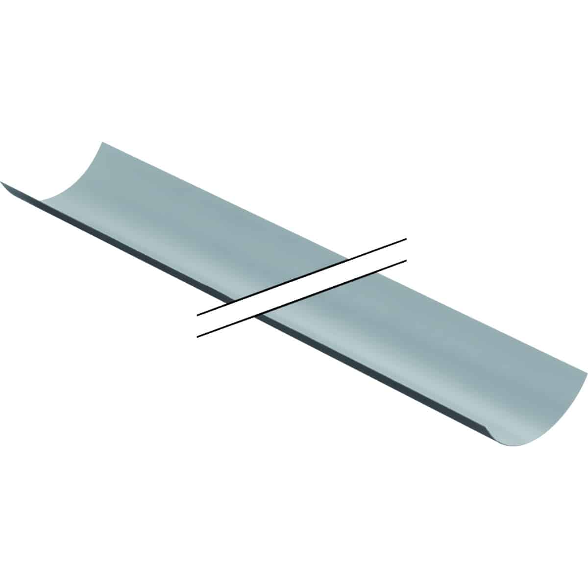 Curved pale blue strip with two diagonal black lines crossing it.