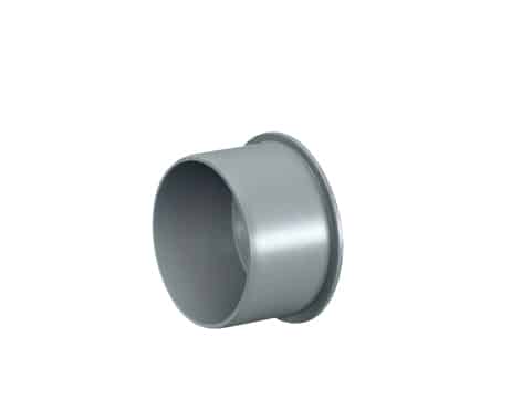 Round metal duct connector (a short cylindrical pipe adapter with a flange).