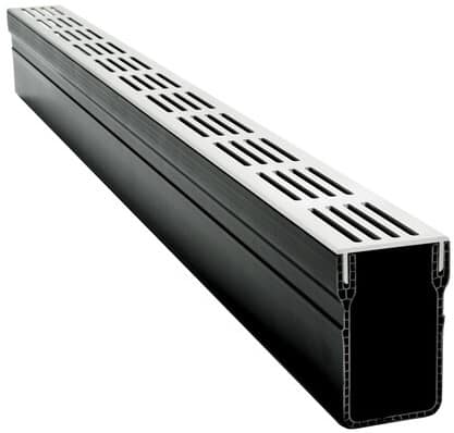 Slotted aluminum ventilation bar with perforated top and hollow rectangular cross-section.