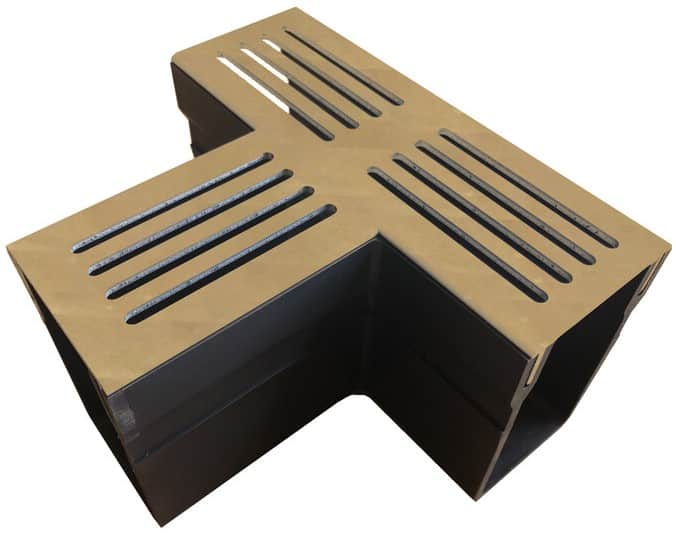 Metal L-shaped HVAC duct elbow with slotted vent surfaces