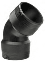 Black plastic 90-degree threaded elbow pipe fitting