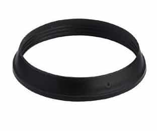 Black circular mounting ring, hollow center, likely a lens adapter component