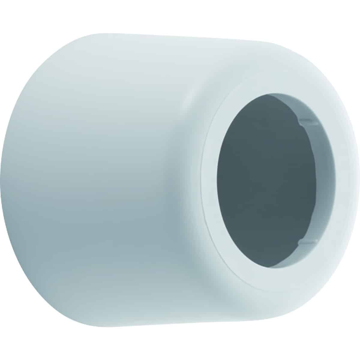 White roll of adhesive tape on a plain background, showing its hollow center.