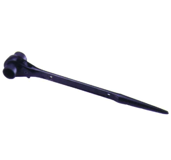 Long black rod-shaped tool with a rounded cup-like end on the left and a tapered tip on the right, set against a white background.