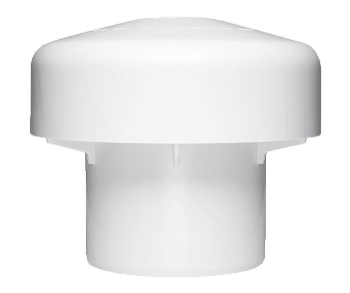White dome-shaped sensor or detector on a short cylindrical base.