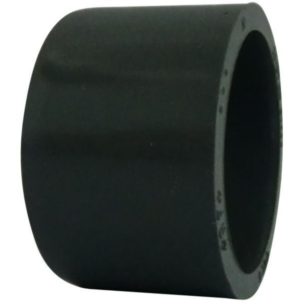 Black hollow cylinder with thick walls, shown from the side (open ends visible).