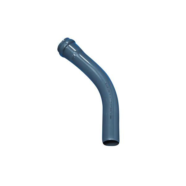 Blue silicone 90-degree hose elbow with open ends, used in automotive cooling systems