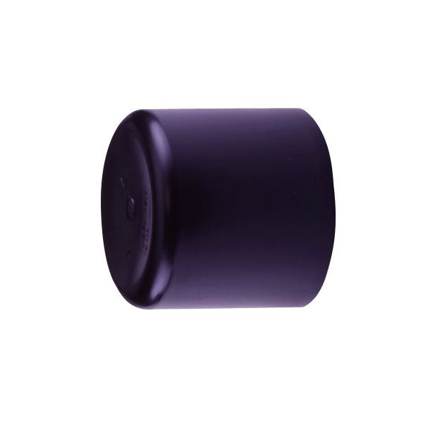 Purple glossy cylindrical object with rounded ends on a white background