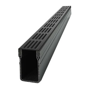 STAR-Drain 65x103 mm rende, sort aluminiumsrist